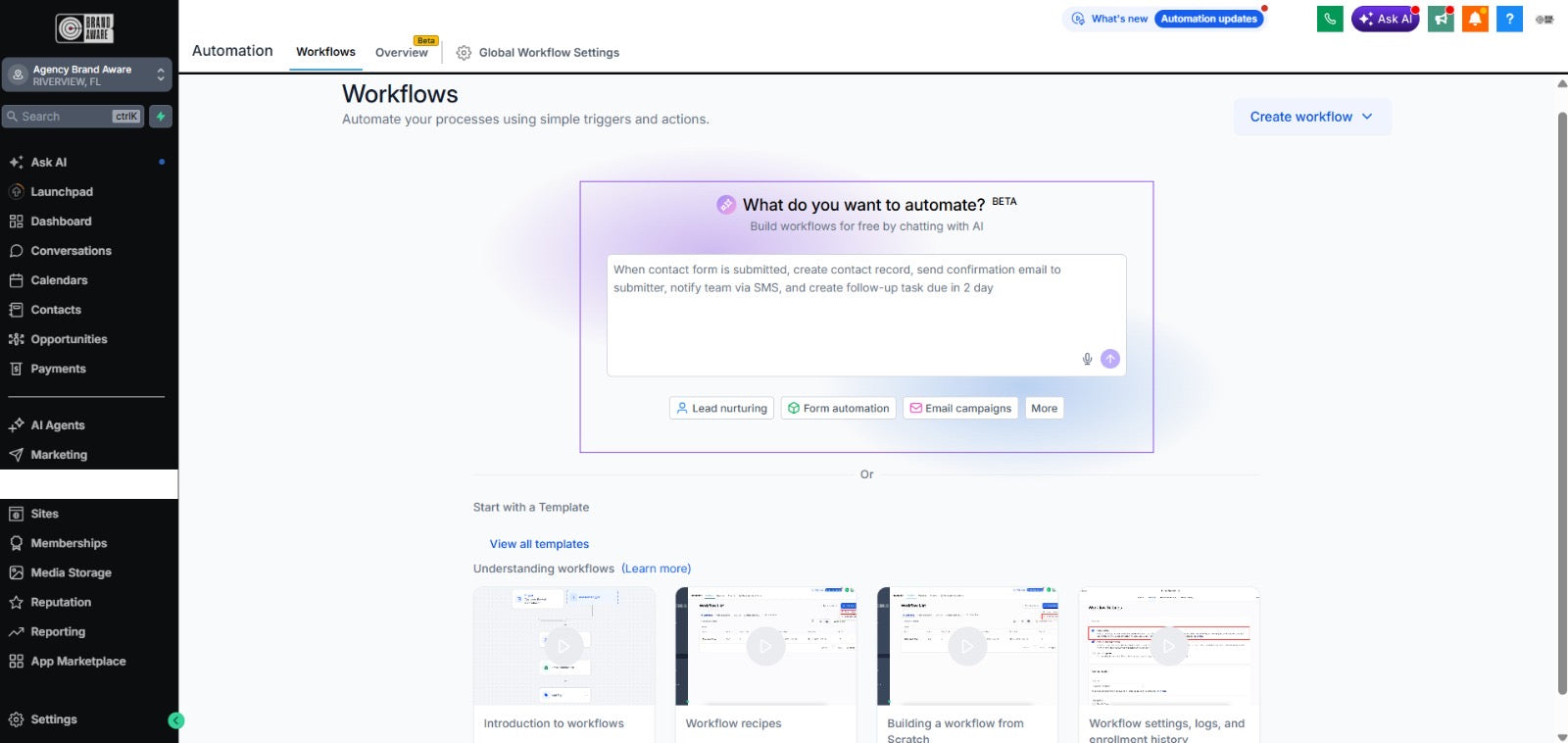 M.Y.A. Automation screenshot