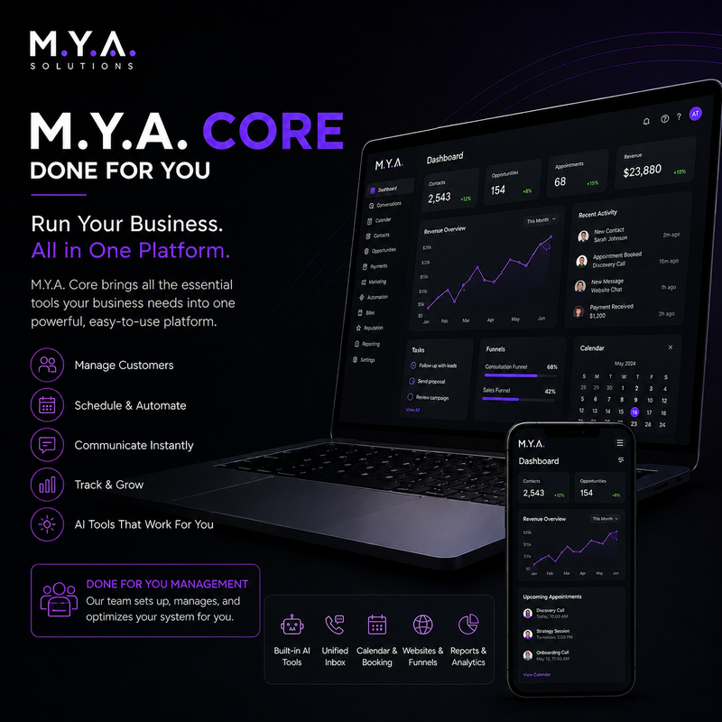M.Y.A. Core| Done For You Social Media & Business Management